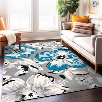 Tapis moderne à motif floral de la World Rug Gallery