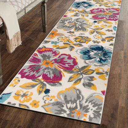 Tapis moderne à motif floral de la World Rug Gallery