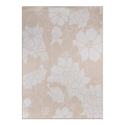 Tapis d'intérieur/extérieur texturé à motif floral moderne World Rug Gallery