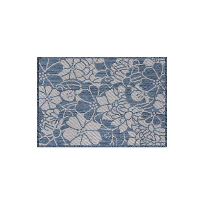 Tapis d'intérieur/extérieur texturé à motif floral moderne World Rug Gallery