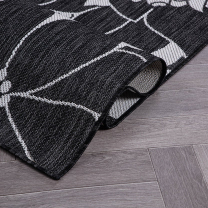 Tapis d'intérieur/extérieur texturé à motif floral moderne World Rug Gallery