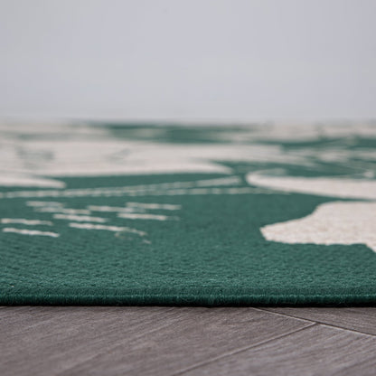 Tapis d'intérieur/extérieur texturé à motif floral moderne World Rug Gallery