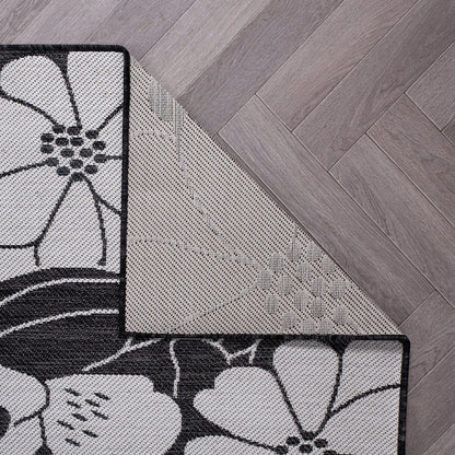 Tapis d'intérieur/extérieur texturé à motif floral moderne World Rug Gallery