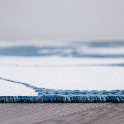 Tapis d'intérieur/extérieur texturé à motif floral moderne World Rug Gallery