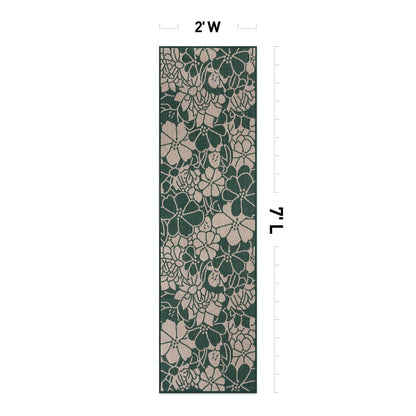 Tapis d'intérieur/extérieur texturé à motif floral moderne World Rug Gallery