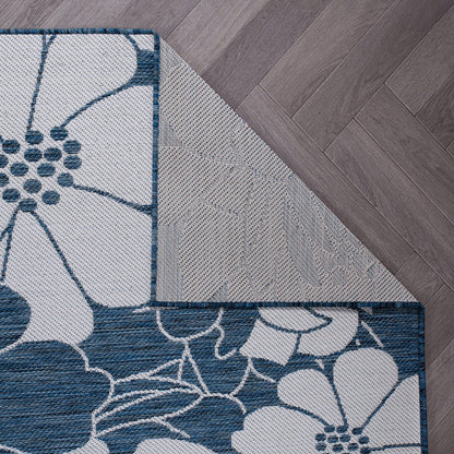 Tapis d'intérieur/extérieur texturé à motif floral moderne World Rug Gallery