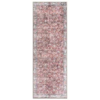 Tapis de transition World Rug Gallery, style vintage, antidérapant, lavable en machine, avec bordures