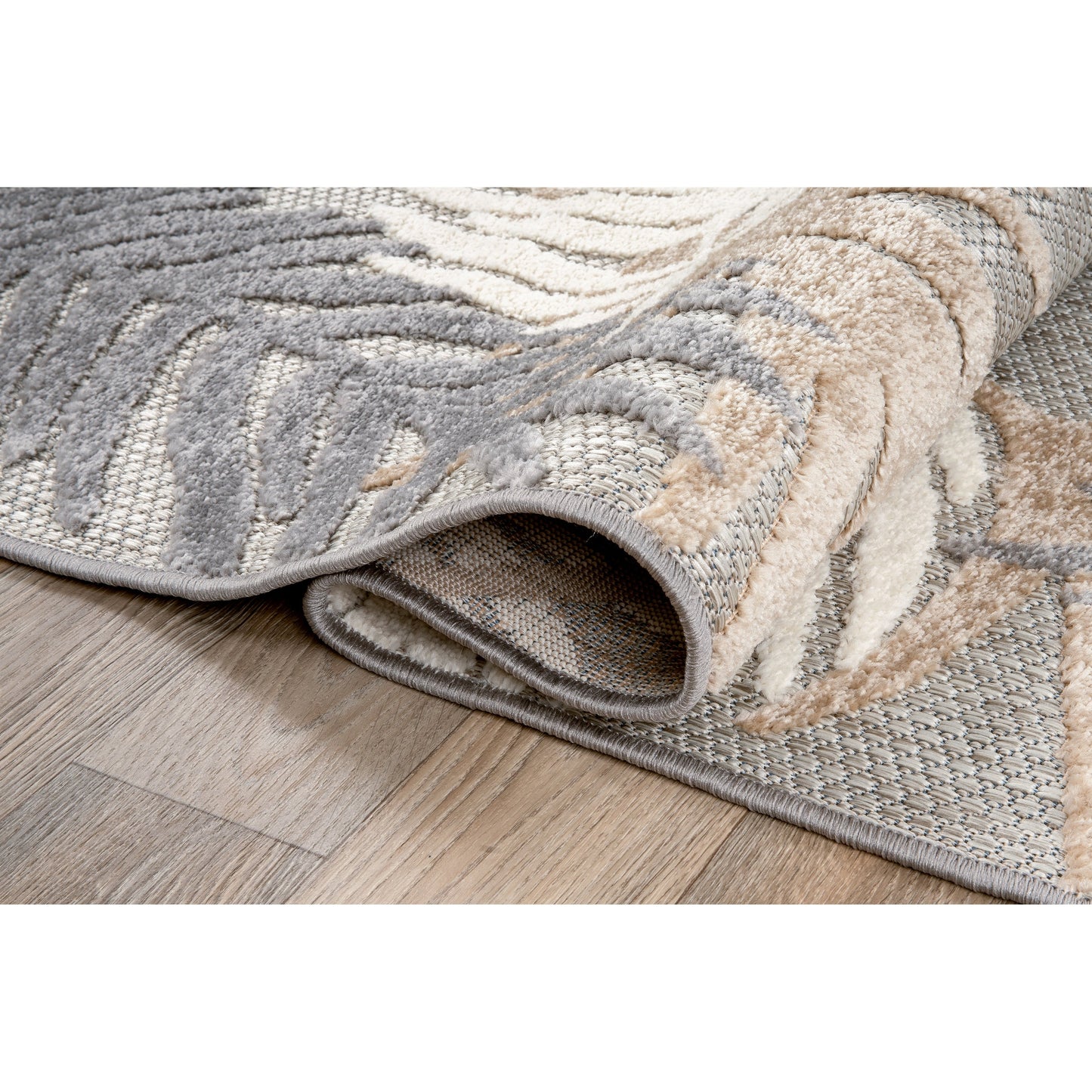 Tapis d'intérieur/extérieur moderne à motif floral tropical de World Rug Gallery