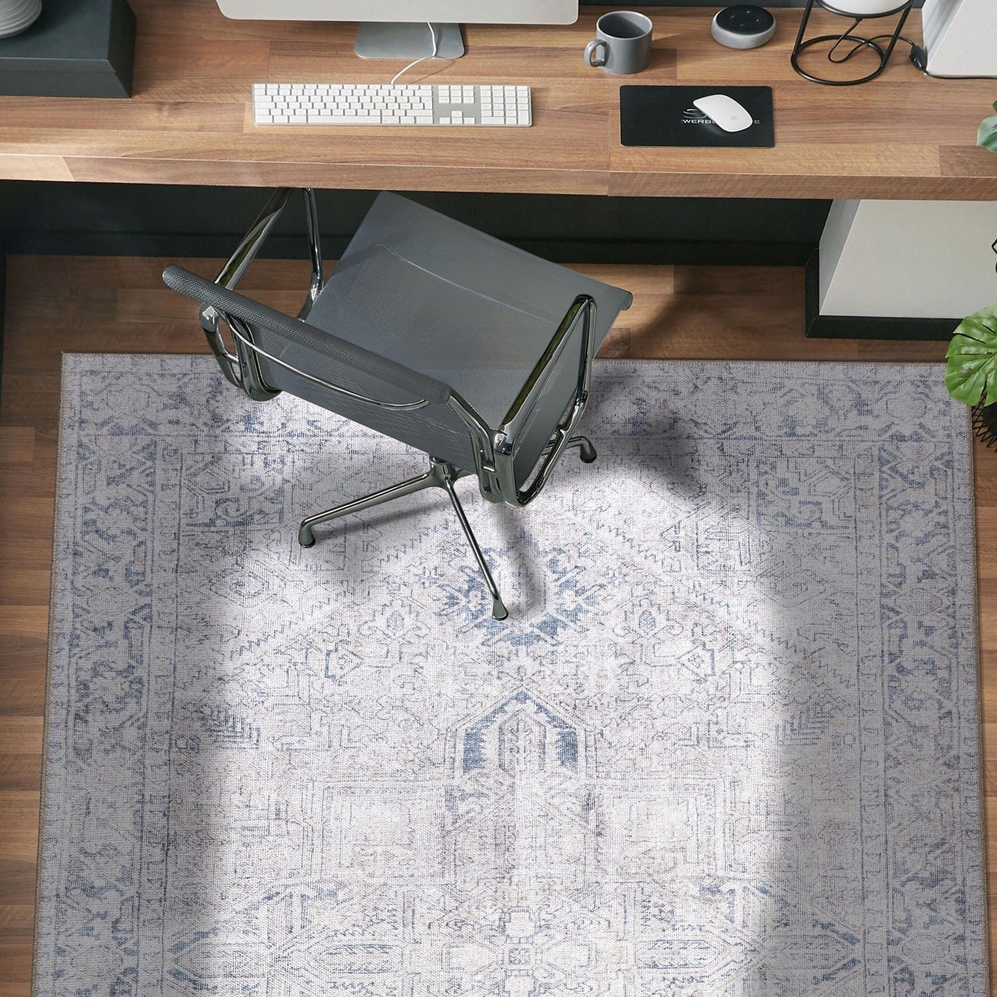 Tapis antidérapant lavable en machine à motif médaillon bohème vintage World Rug Gallery