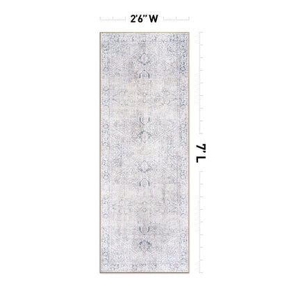 Tapis antidérapant lavable en machine à motif médaillon bohème vintage World Rug Gallery