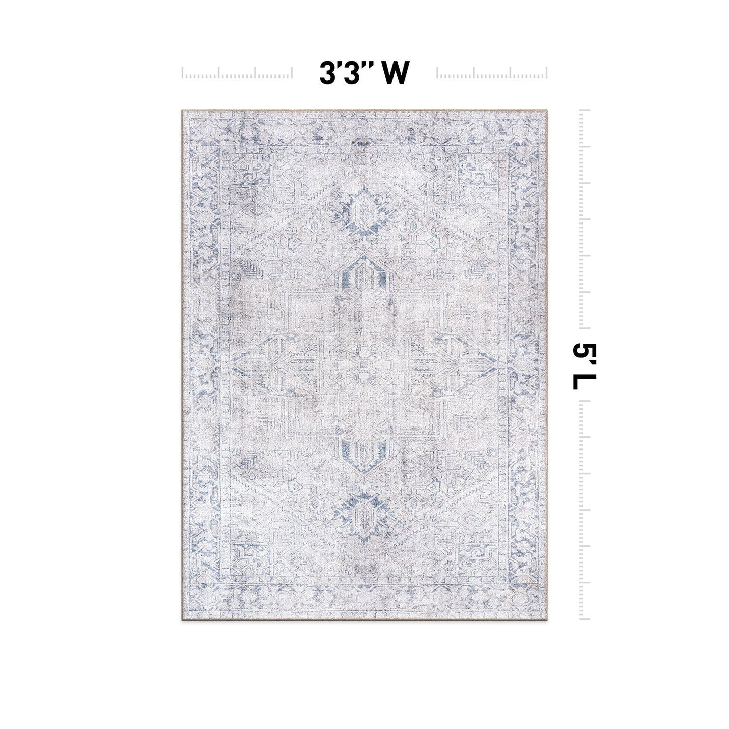 Tapis antidérapant lavable en machine à motif médaillon bohème vintage World Rug Gallery