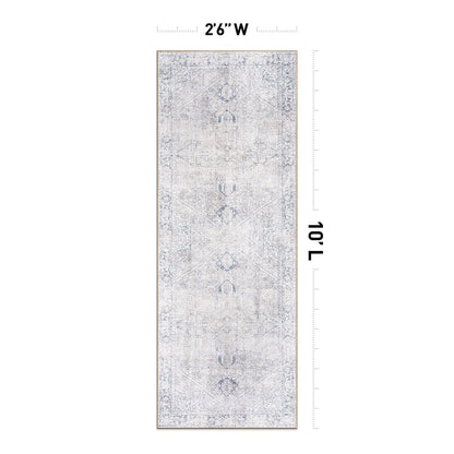 Tapis antidérapant lavable en machine à motif médaillon bohème vintage World Rug Gallery