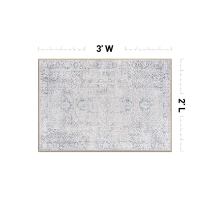 Tapis antidérapant lavable en machine à motif médaillon bohème vintage World Rug Gallery