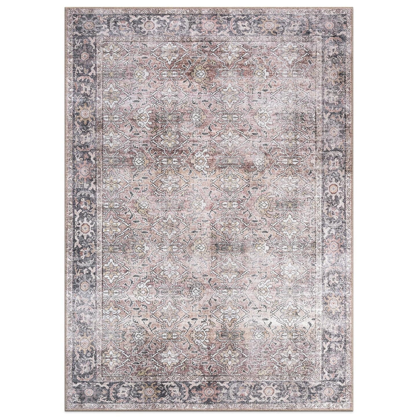 Tapis antidérapant lavable en machine, style vintage, World Rug Gallery
