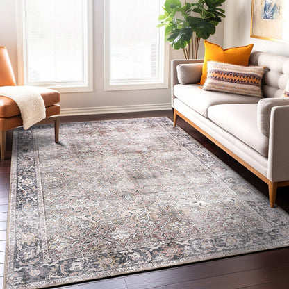 Tapis antidérapant lavable en machine, style vintage, World Rug Gallery
