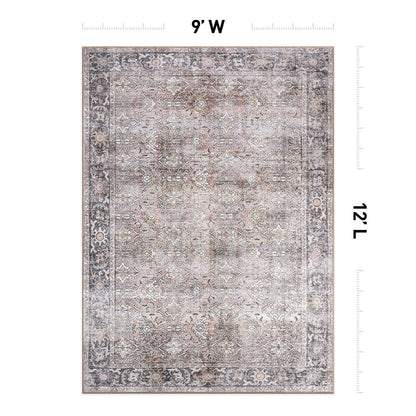 Tapis antidérapant lavable en machine, style vintage, World Rug Gallery