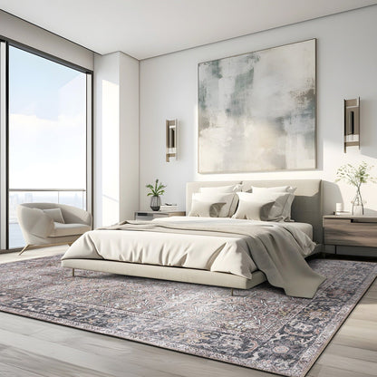 Tapis antidérapant lavable en machine, style vintage, World Rug Gallery