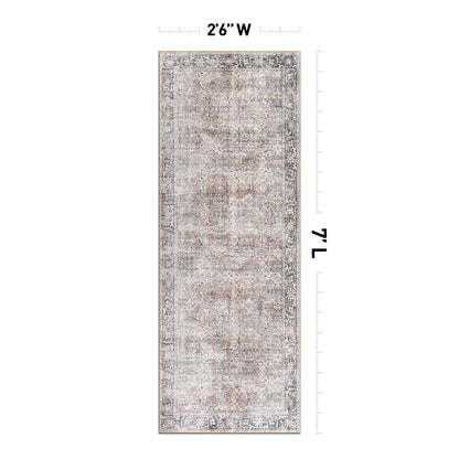 Tapis antidérapant lavable en machine, style vintage, World Rug Gallery