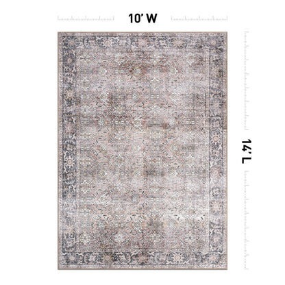 Tapis antidérapant lavable en machine, style vintage, World Rug Gallery