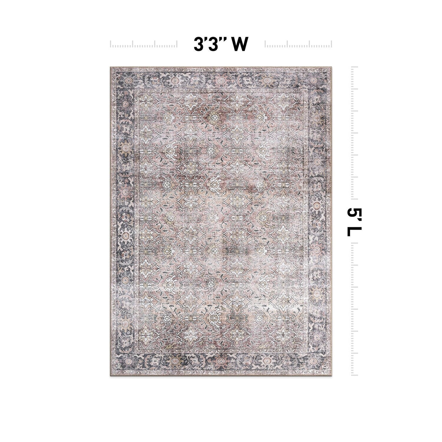Tapis antidérapant lavable en machine, style vintage, World Rug Gallery