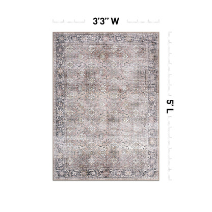 Tapis antidérapant lavable en machine, style vintage, World Rug Gallery