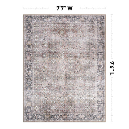 Tapis antidérapant lavable en machine, style vintage, World Rug Gallery