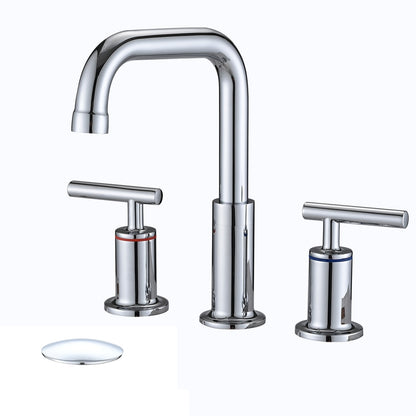 Robinet de lavabo de salle de bain de luxe YASINU de 8 pouces avec bonde escamotable