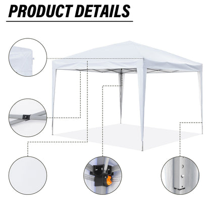 Tente de jardin pop-up Zenova 10' x 10' pour extérieur, tonnelle, fête, mariage