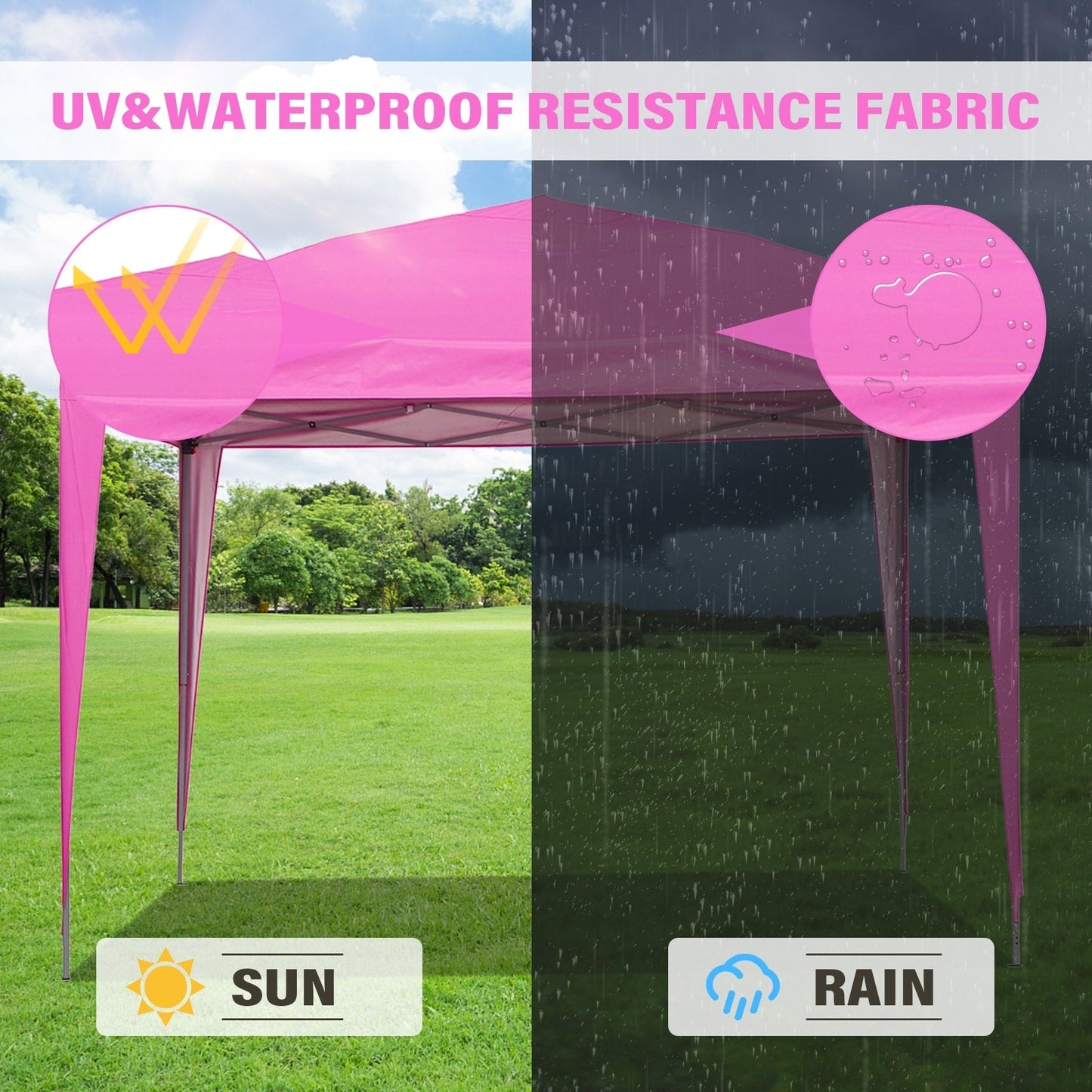Tente de jardin pop-up Zenova 10' x 10' pour extérieur, tonnelle, fête, mariage